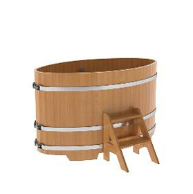 Купель BentWood овальная из лиственницы,0,92Х1,66,  толщина стенок - 2,8 см фото