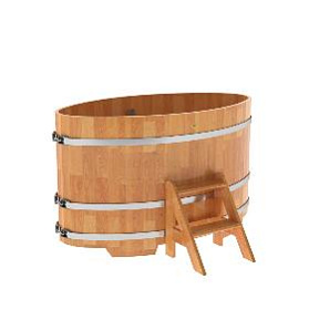 Купель BentWood овальная из сращенных ламелей лиственницы,0,92Х1,66,  толщина стенок - 2,8 см фото