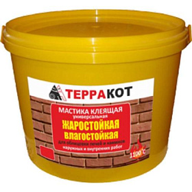 Мастика клеящая жаростойкая Терракот, 1,5 кг фото