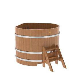 Купель BentWood угловая из дуба, 1,19Х1,19,  толщина стенок - 2,6 см фото