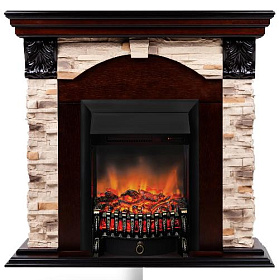Каминокомплект RealFlame Dublin Rock/Дублин Рок с очагом Fobos Lux Black RC с пультом фото