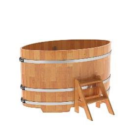 Купель BentWood овальная из сращенных ламелей лиственницы,1,08Х1,75,  толщина стенок - 2,8 см фото