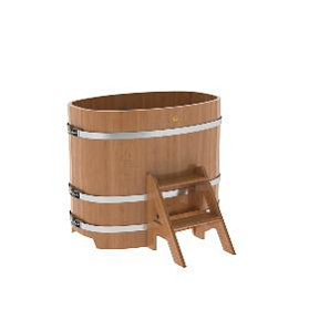 Купель BentWood овальная из дуба, 0,76Х1,16,  толщина стенок - 2,6 см фото