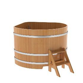 Купель BentWood угловая из лиственницы, 1,37Х1,37,  толщина стенок - 2,8 см фото