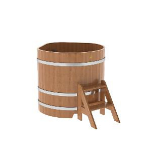 Купель BentWood угловая из дуба, 1,03Х1,03,  толщина стенок - 2,6 см фото