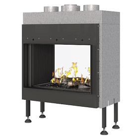 Газовый камин Airtone Gassi сквозной 600 объемное горение, газовый балон фото