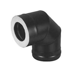 Сэндвич колено 90* Везувий Кераблэк (Black Keralux) (AISI 430/1.0мм+0.5 мм) 3 секции фото