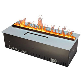 Электрический паровой камин Schones Feuer 3D FireLine 800 со стальной крышкой фото
