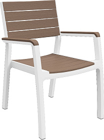 Стул Keter c подлокотниками Гармония (Harmony armchair) белый-капучино фото
