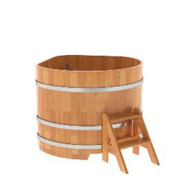 Купель BentWood угловая из сращенных ламелей лиственницы, 1,19Х1,19,  толщина стенок - 2,8 см фото
