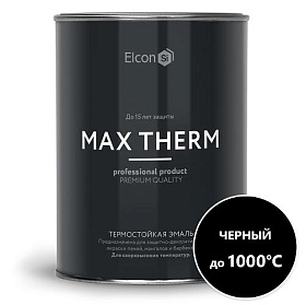 Краска термостойкая (Эмаль) Элкон (Elcon) антикоррозионная (до 1000°С; 0,8 кг) Черная фото