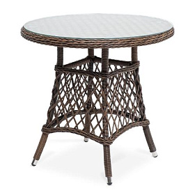Эспрессо 4SiS плетеный круглый стол, цвет коричневый фото
