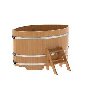Купель BentWood овальная из лиственницы,1,08Х1,75,  толщина стенок - 2,8 см фото
