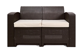 Диван Gardeck B:Rattan premium двухместный, венге (2-х местная подушка) фото