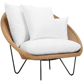 Кресло лаунж плетеное с подушками Janus et Cie Gigi II JNS/776-36-111/M-C-CUS фото